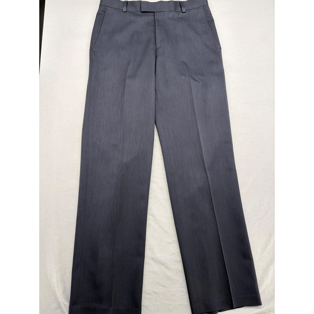Kenneth Cole Reaction Mens Dress Pants 32x32 Charcoal Gray Flat Front Straight